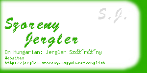 szoreny jergler business card